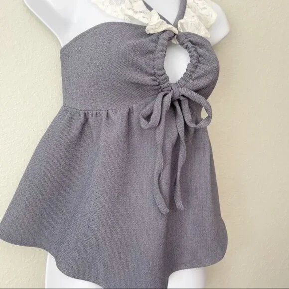 Line + Dot ciel top ruffle strap tie front flowy tank top XS - Picture 5 of 11